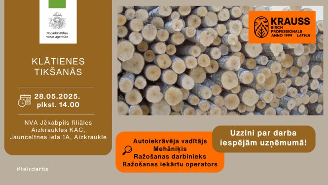 Klātienes tikšanās Aizkrauklē par darba un karjeras iespējām SIA “KRAUSS”
