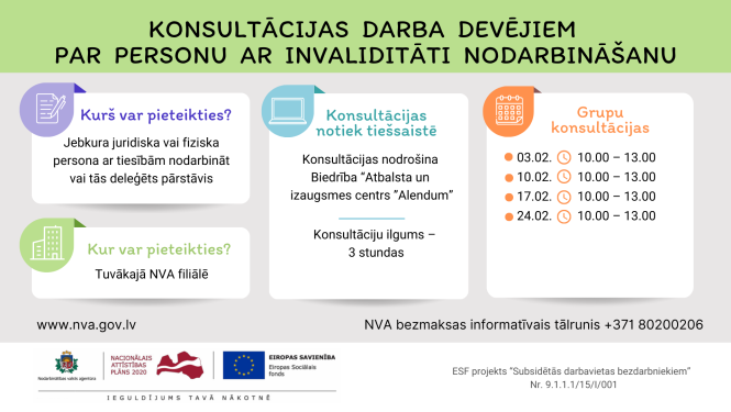 Vizualizācija: ESF un NVA logo, teksts