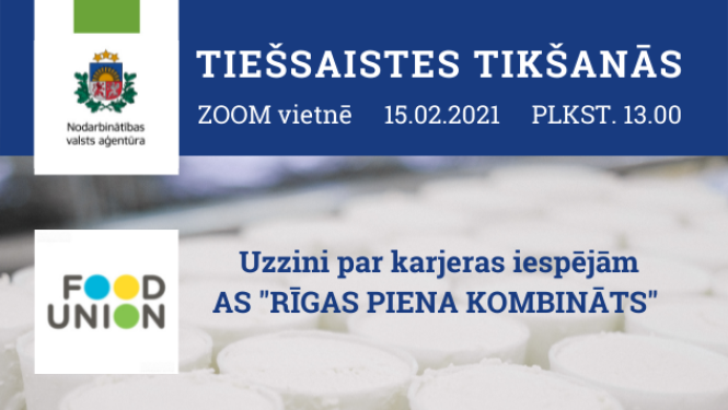 Tiešsaistes tikšanās par karjeras iespējām Food Union