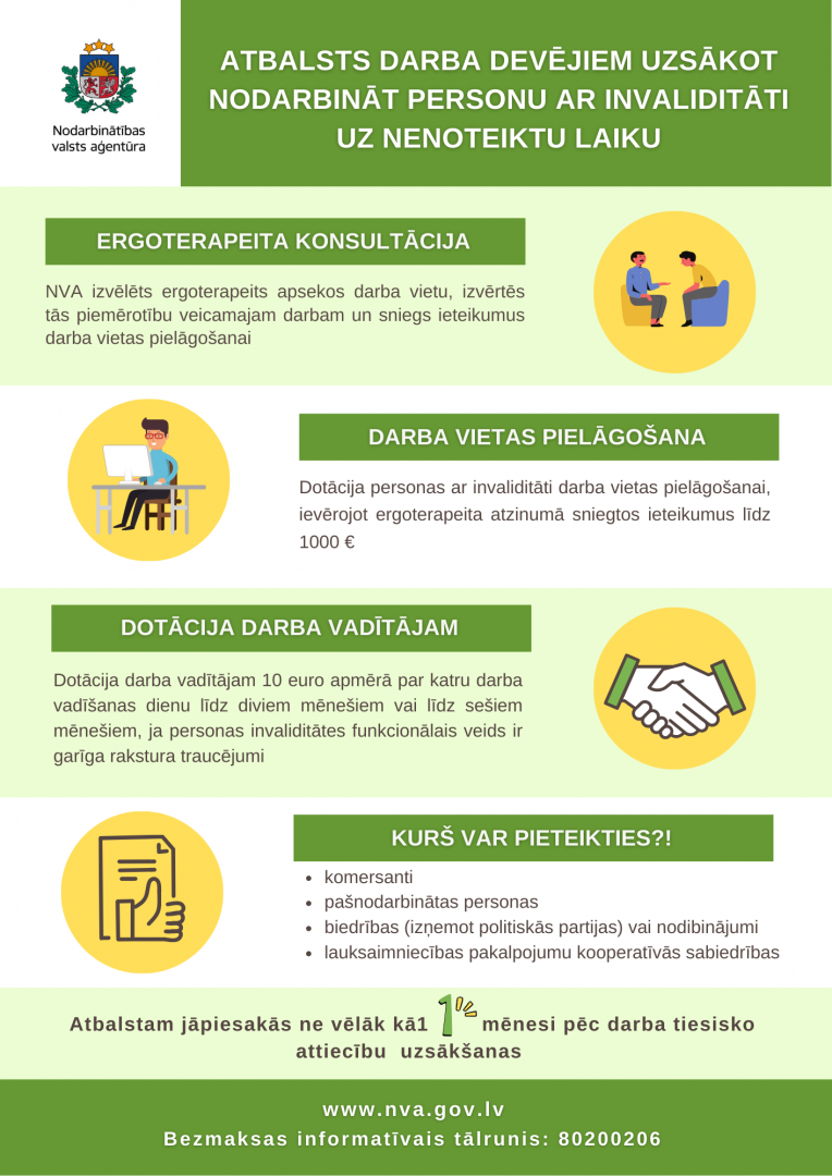 Infolapa: NVA logo, teksts, cilvēki, rokas 