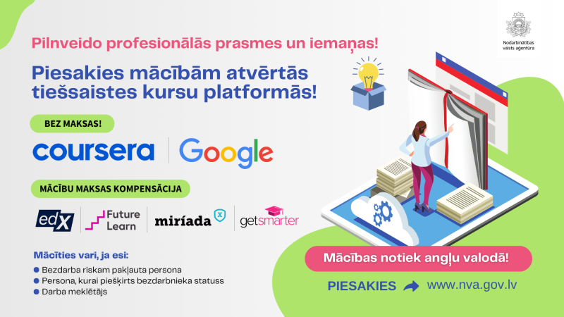 Vizualizācija: teksts, illūstrācija, logo, vispārīga informācija par pasākumiem