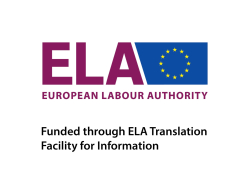 Funded through European labour authority's Translation Facility for Information