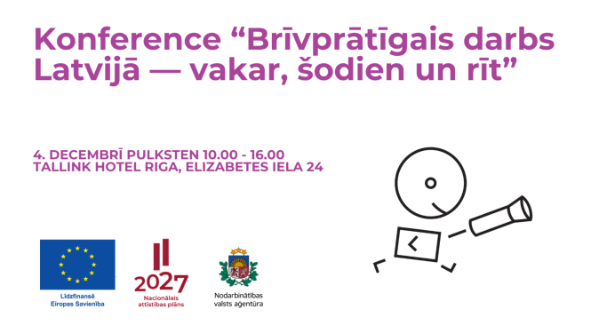 Konference “Brīvprātīgais darbs Latvijā — vakar, šodien un rīt”. Plakāts