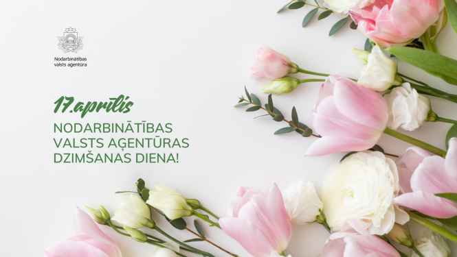 Apsveikumu kartiņa. 17.aprīlis - Nodarbinātības valsts aģentūras  dzimšanas diena!