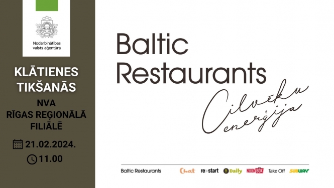 Klātienes tikšanās par darba un karjeras iespējām Baltic Restaurants Latvia