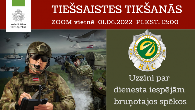 Tiešsaistes tikšanās par dienesta un karjeras iespējām Nacionālajos bruņotajos spēkos