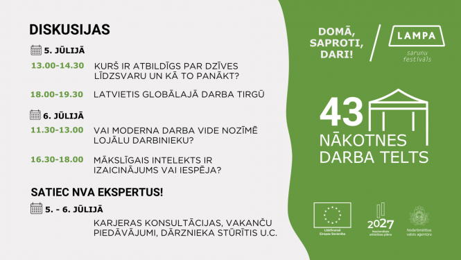 NVA piedalās festivālā LAMPA, pasākumu saraksts
