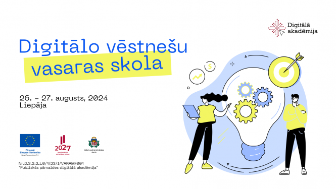 Digitālo vēstnešu vasaras skolas plakāts