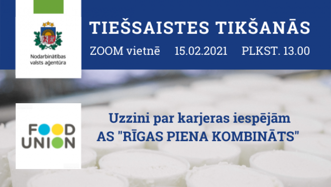 Tiešsaistes tikšanās par karjeras iespējām Food Union