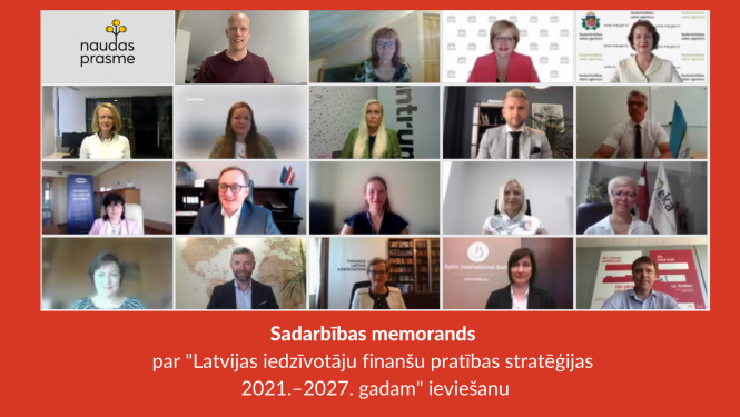 Sadarbības memorands par Latvijas iedzīvotāju finanšu pratības stratēģijas 2021.–2027. gadam ieviešanu