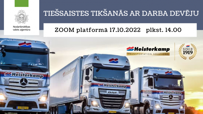 Tiešsaistes tikšanās ar Heisterkamp Transport Latvija