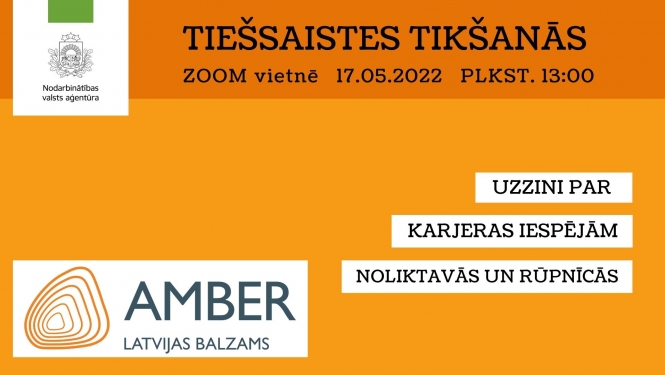 NVA logo, AMBER logo, tekstuāls saturs