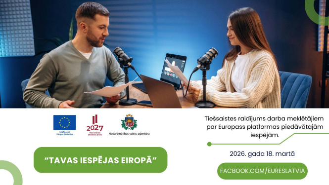 Lapā redzams intervijas ieraksta aina un informācija par raidījumu