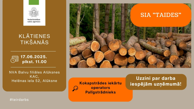 Klātienes tikšanās Alūksnē par darba iespējām SIA “TAIDES”