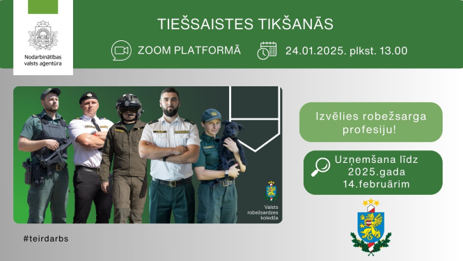 Tiešsaistes tikšanās par darba un karjeras iespējām Valsts robežsardzē