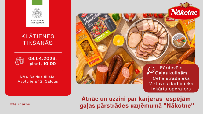 Pasākuma makets. Attēlā redzami gaļas pārstrādes uzņēmuma "Nākotne" gaļas produkcija.