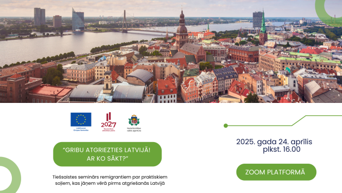 Tiešsaistes seminārs “Gribu atgriezties Latvijā! Ar ko sākt?”. Foto: Rīgas panorāma.