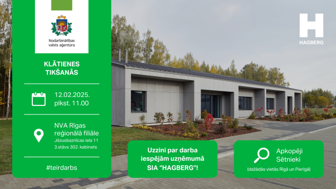 Klātienes tikšanās Rīgā par darba un karjeras iespējām SIA "HAGBERG"