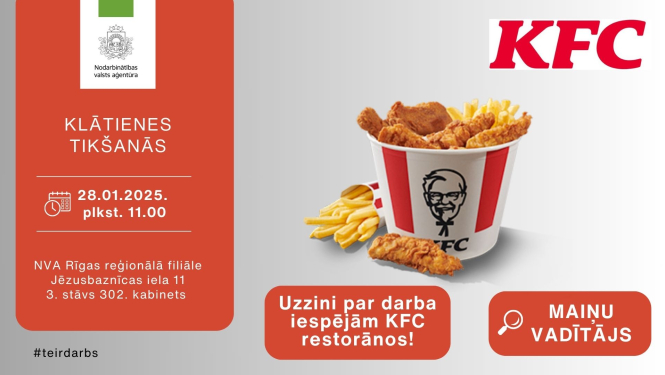KLĀTIENES tikšanās RĪGĀ par darba un karjeras iespējām KFC restorānos