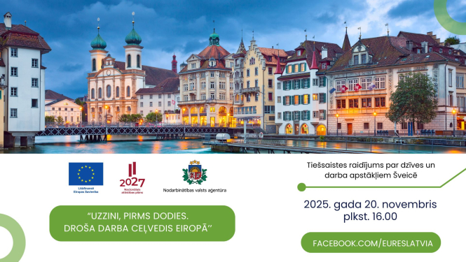 Lapā ir attēlotas Šveices pilsētas Lucernes ēkas pie Reusas upes un ir atkārtota tekstā publicētā informācija.