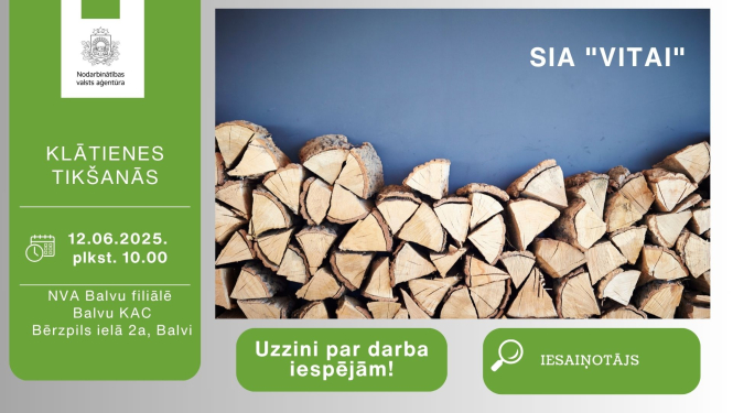 Klātienes tikšanās Balvos par darba iespējām SIA "Vitai"