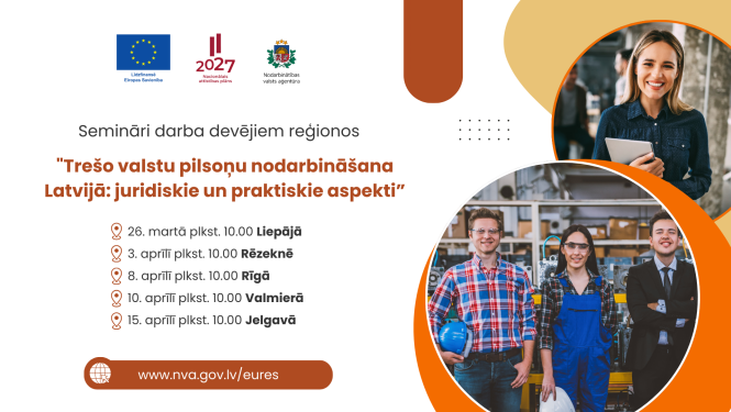 Semināri darba devējiem par trešo valstu pilsoņu nodarbināšanu, logo.