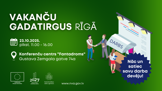 Plakāts - NVA Vakanču gadatirgus Rīgā 