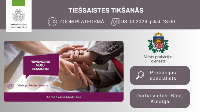 Informācija darba meklētājiem par tiešsaistes tikšanos ar Valsts probācijas dienestu  3. martā