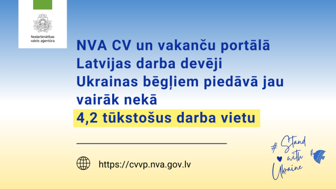 NVA logo, tekstuāls saturs 