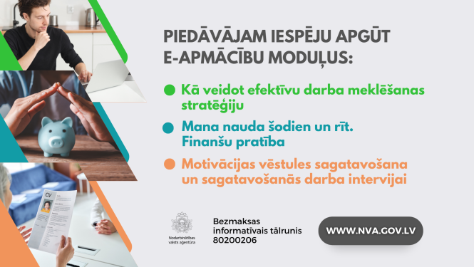 Piedāvājam iespēju apgūt e-apmācību moduļus