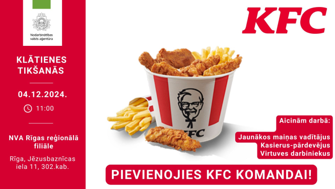 Klātienes tikšanās Rīgā par darba iespējām ar "KFC" restorānos