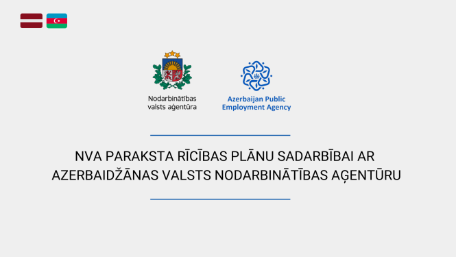 NVA logo, karogi un teksts