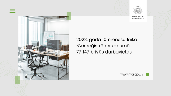 Vizualizācija: saturs, NVA logo un foto - brīvās darba vietas