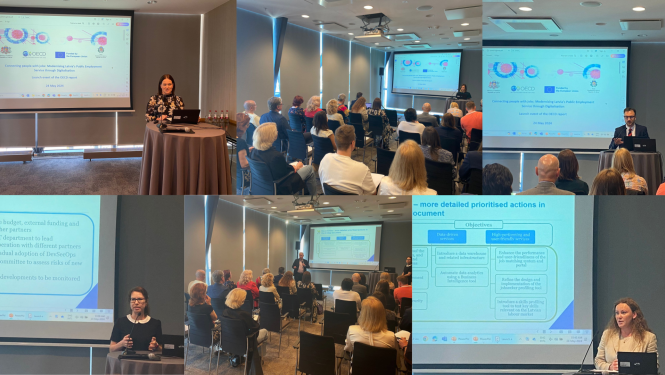 OECD prezentēja ziņojumu par NVA digitālo sistēmu novērtējumu un pilnveides. Apraksts zem attēla. iespējām