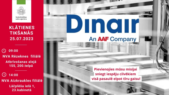KLĀTIENES tikšanās par darba un karjeras iespējām uzņēmumā SIA "Dinair Filton" 