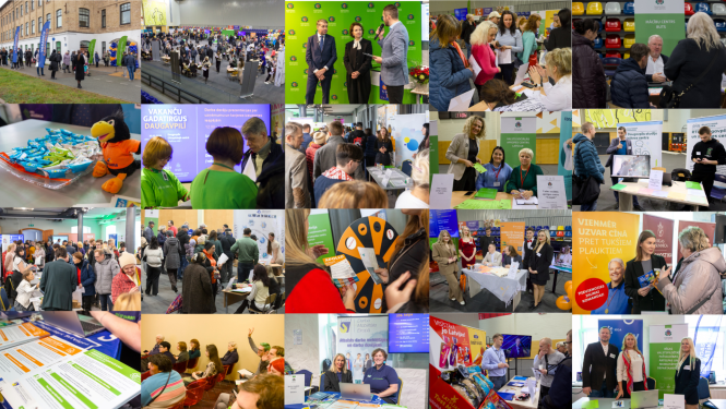 Daugavpils un Rīgas vakanču gadatirgu fotokolāža