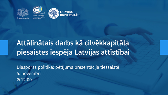 Logo, teksts, caurspīdīgs attēls: cilvēks strādā ar datoru