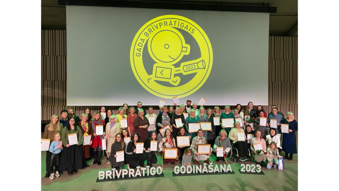 Brīvprātīgo godināšanā “Gada brīvprātīgais 2023” godināti brīvprātīgā darba veicēji