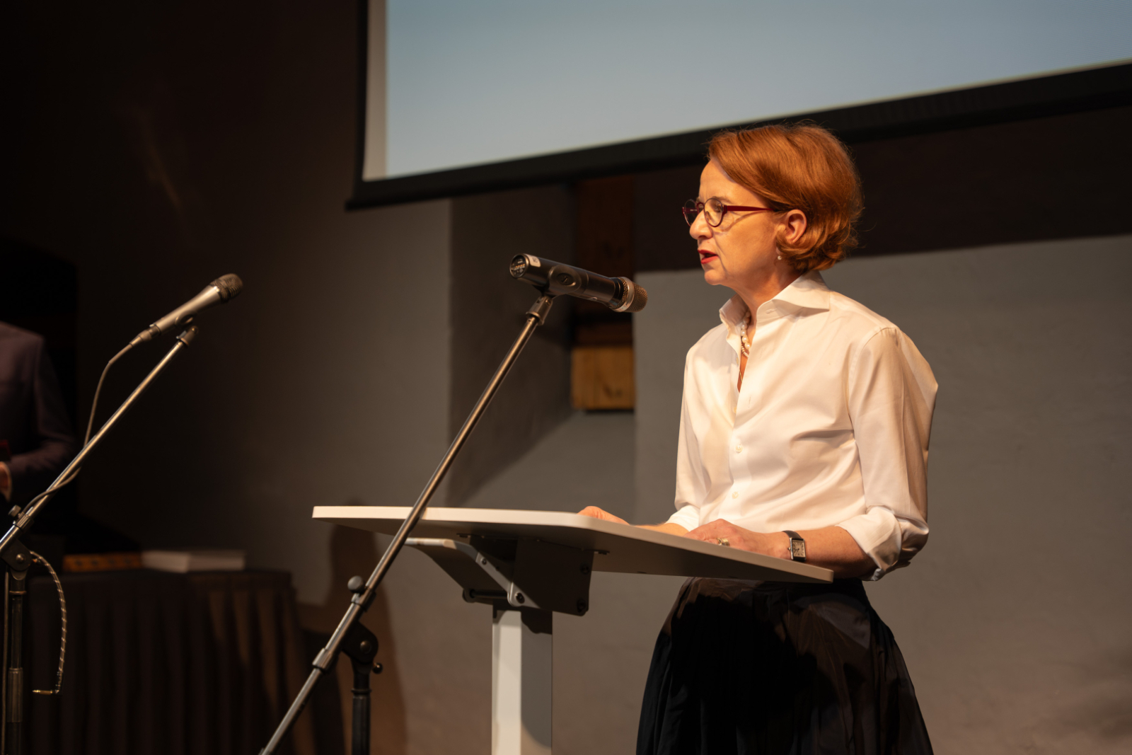 “Gada brīvprātīgais 2025” apbalvošanas ceremonijas foto.  Nodarbinātības valsts aģentūras direktore Evita Simsone.