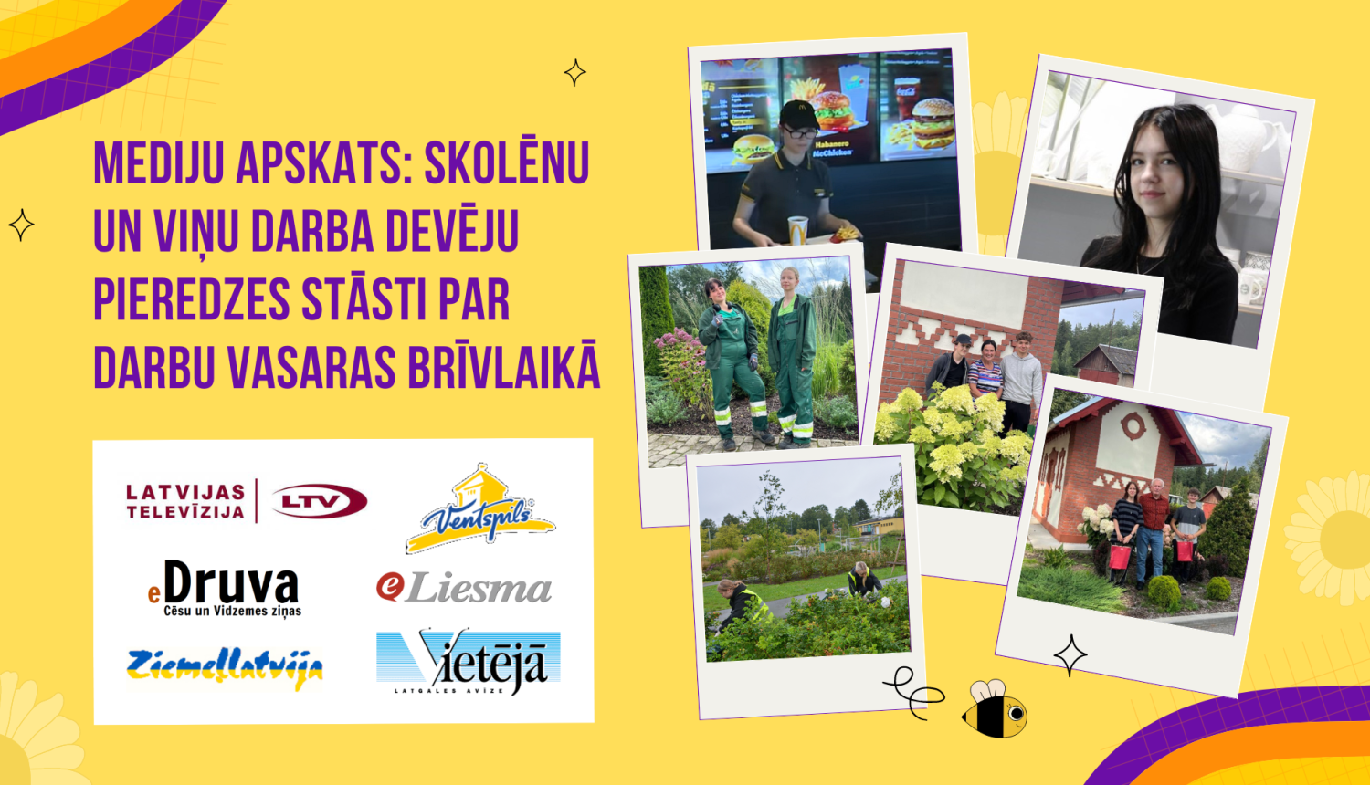 Mediju apskats: skolēnu un viņu darba devēju pieredzes stāsti par darbu vasaras brīvlaikā