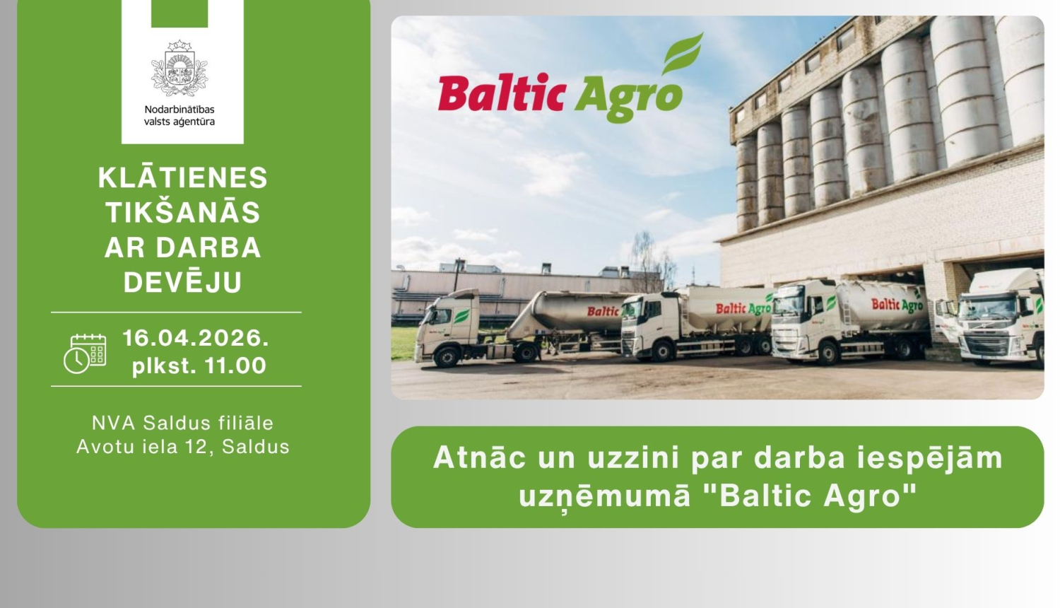 Tikšanās ar darba devēju-Baltic Agro-Saldus