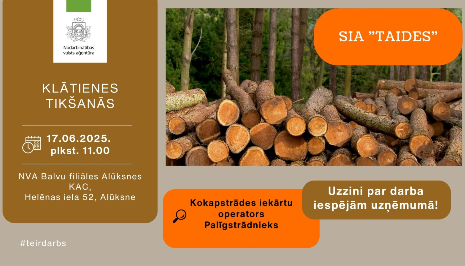 Klātienes tikšanās Alūksnē par darba iespējām SIA “TAIDES”