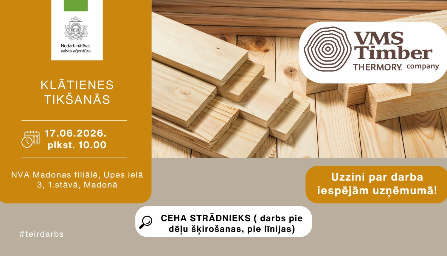 Plakāts, paziņojums par klātienes tikšanos, attēlā dēļi