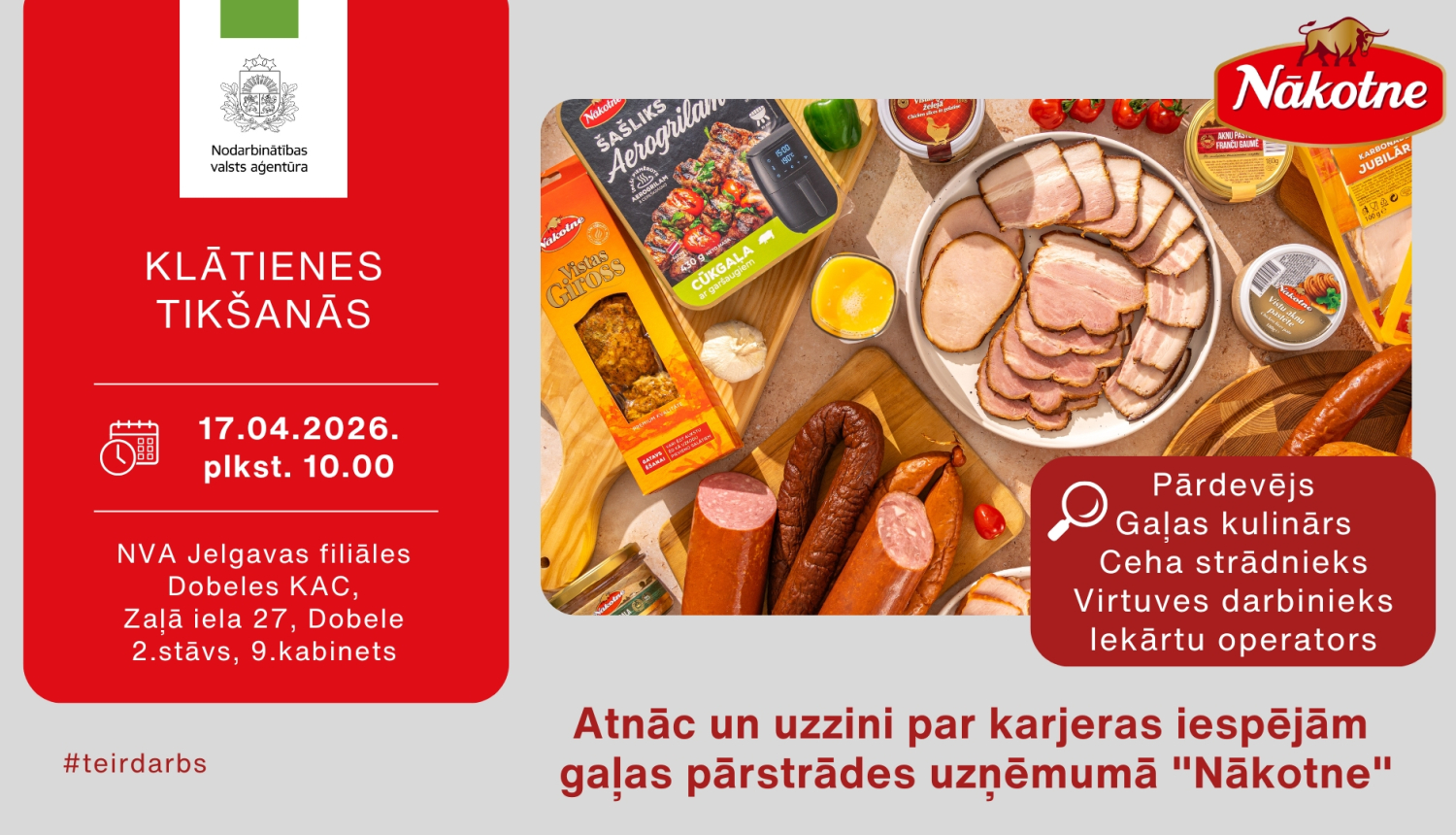 Pasākuma makets. Attēlā redzami gaļas pārstrādes uzņēmuma "Nākotne" gaļas produkcija.