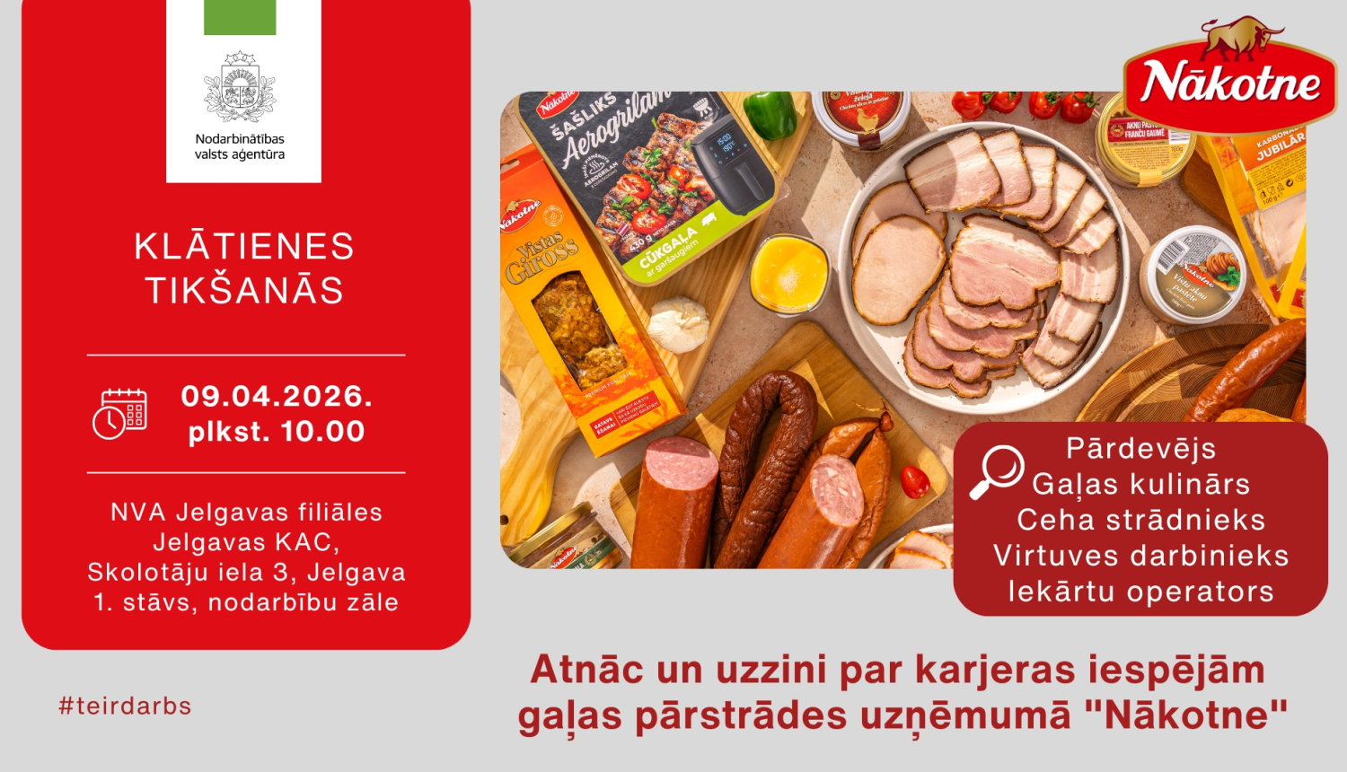 Pasākuma makets. Attēlā redzami gaļas pārstrādes uzņēmuma "Nākotne" gaļas produkcija.