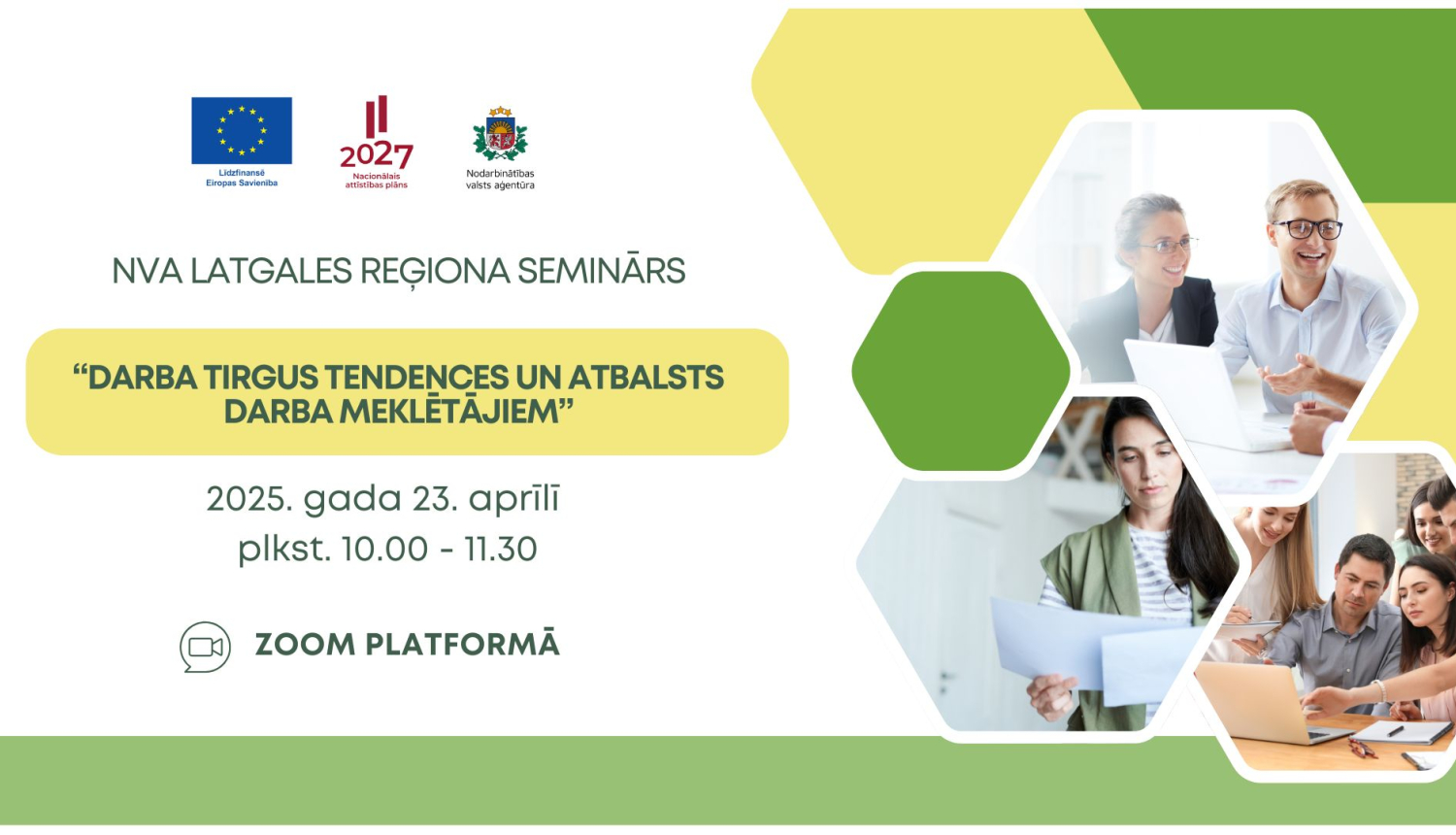 Latgales reģiona tiešsaistes seminārs “Darba tirgus tendences un atbalsts darba meklētājiem"