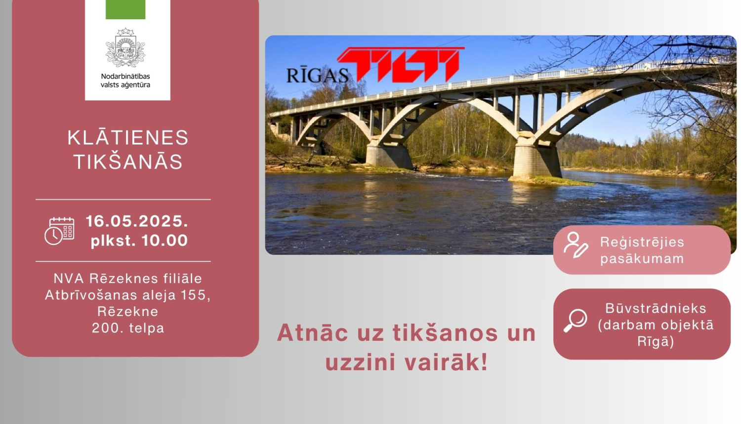 Klātienes tikšanās Rēzeknē par karjeras iespējām SIA Rīgas tilti