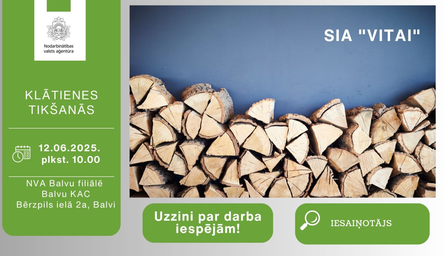 Klātienes tikšanās Balvos par darba iespējām SIA "Vitai"