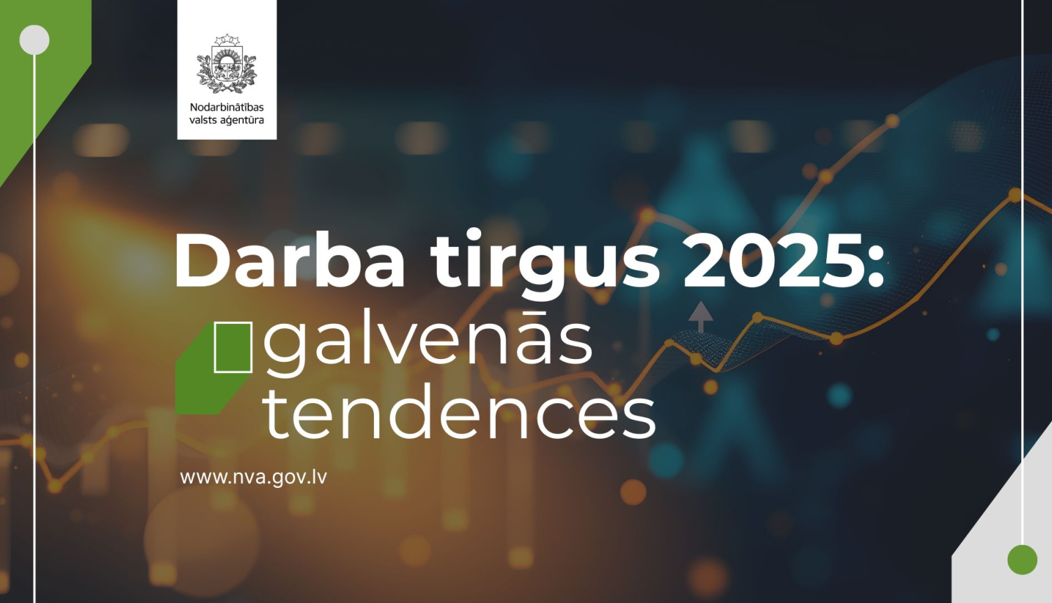 Stilizēts grafiks ar datu punktiem tumši zilā un oranžā krāsu gammā.