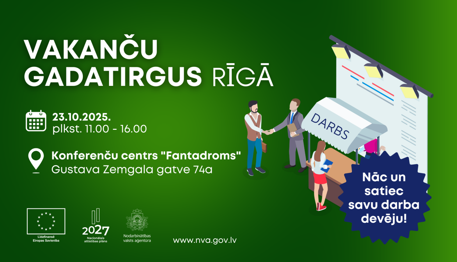 Plakāts - NVA Vakanču gadatirgus Rīgā 